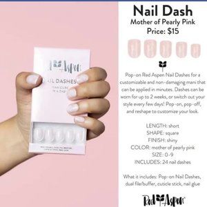 Red Aspen Nail Dashes, Mother of Pearly Pink